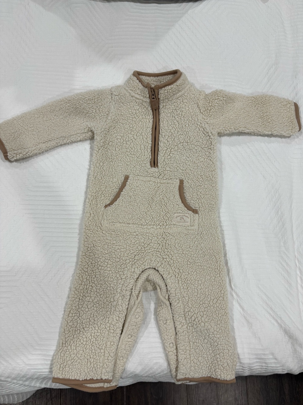 Carter's Cream Sherpa Footed One-Piece with Zip and Pocket